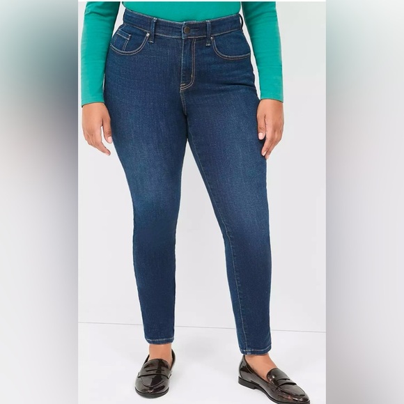 Lane Bryant Signature Fit Skinny Jean Indigo Dark Wash Stretch Size 14 - Picture 1 of 11